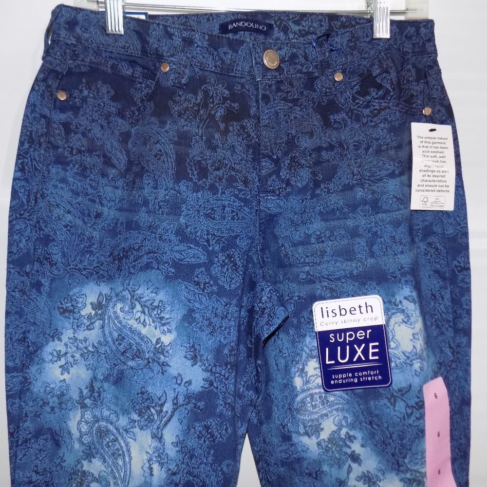 Bandolino Lisbeth Curvy Skinny Crop Jeans Sz 6 NWT - Picture 2 of 11